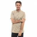 Face Veste de Cuisine Homme Texas Manches Courtes Beige - MANELLI