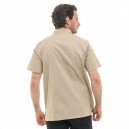 Dos Veste de Cuisine Homme Texas Manches Courtes Beige - MANELLI