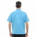 Dos veste de cuisine homme bleu turquoise