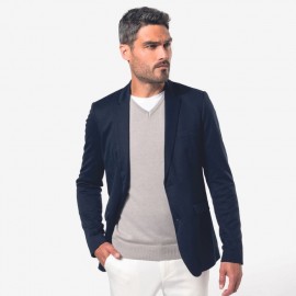 Veste de service homme en maille bleu - KARIBAN