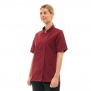 Veste de Cuisine Femme Californie Manches Courtes Bordeaux