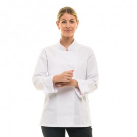 Veste de Cuisine Femme Californie à Manches Longues Blanche  - MANELLI