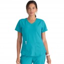 Tunique médicale col v femme manches courtes Skechers coloris turquoise