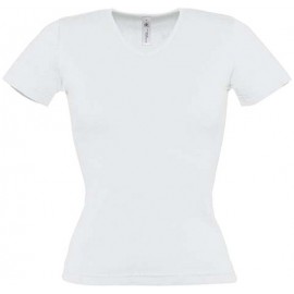 Tee Shirt de Travail Femme Col V Blanc - TOPTEX