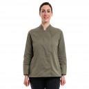 Vêtement de cuisine femme à manches longues, coloris kaki et coupe ajustée Manelli