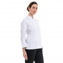 Veste de cuisine Unera blanche de la marque Robur avec liseré écru sur la manche