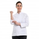 Veste de cuisine femme avec manches longues retroussables Unera blanche Robur