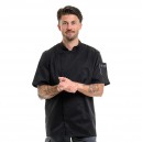 Veste de cuisine noire pour homme de la gamme Nero 37.5 Marque Robur en manches courtes