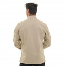 Dos de la veste de cuisine à manches longues en coloris beige de la marque Manelli, modèle Texas