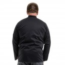 Veste de cuisine grande taille pour homme modèle toner noire à manches longues Manelli avec dos aéré