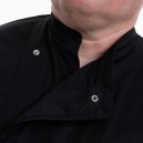 Détail des boutons pressions de la veste de cuisine grande taille pour homme à manches longues