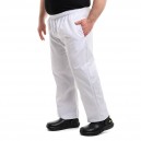 Pantalon de cuisine blanc grande taille mixte homme et femme cordon de serrage