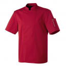 Veste de cuisine bordeaux, manches courtes idéal pour fortes chaleurs
