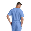 Tunique Médicale Homme Manches Courtes Modèle Evan - GREY'S ANATOMY BY BARCO en BLEU CIEL de dos