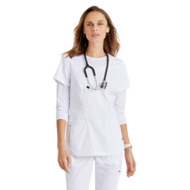 Tunique Médicale Femme Manches Courtes Carly Blanc - GREY'S ANATOMY BY BARCO