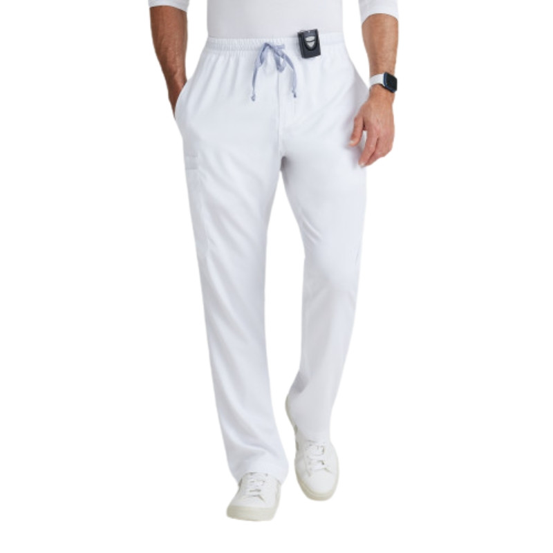 Pantalon Médical Homme Modèle Evan - GREY'S ANATOMY BY BARCO blanc face