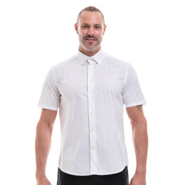 Chemise Fittée Homme Manches Courtes Blanc - RUSSEL by TOPTEX