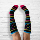 Chaussettes de Compression Multicolore à Pois et à Rayures pois et rayures