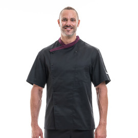 Veste de Cuisine Cintrée Col Aubergine Manches Courtes - MANELLI