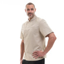 Veste de Cuisine Homme Texas Manches Courtes Beige - MANELLI - 6