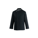 Veste de cuisine noire liseré blanc grande taille ML