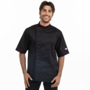 Veste de cuisine noire liseré rouge grande taille - MANELLI - 6