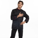 Veste de cuisine noire liseré rouge grande taille - MANELLI - 7
