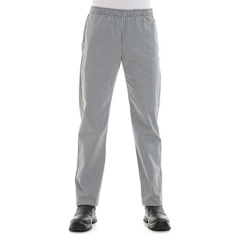 pantalon de cuisine confortable élégant carreaux noirs homme