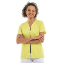 Blouse Médicale Femme Vert Manches Courtes Fermeture Gris - MANELLI