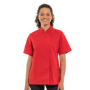 Veste de cuisine rouge  femme manches courtes Manelli de côté
