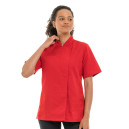 Veste de cuisine rouge  femme manches courtes Manelli de côté
