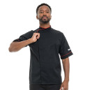 Veste de Cuisine Respirante Liseré Rouge MC - MANELLI