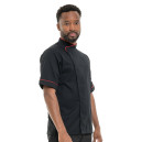 Veste de Cuisine Respirante Liseré Rouge MC - MANELLI