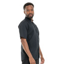 Veste de Cuisine Homme Gaufrée Paris Manches Courtes Noire -