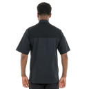 Veste de Cuisine Homme Gaufrée Paris Manches Courtes Noire -