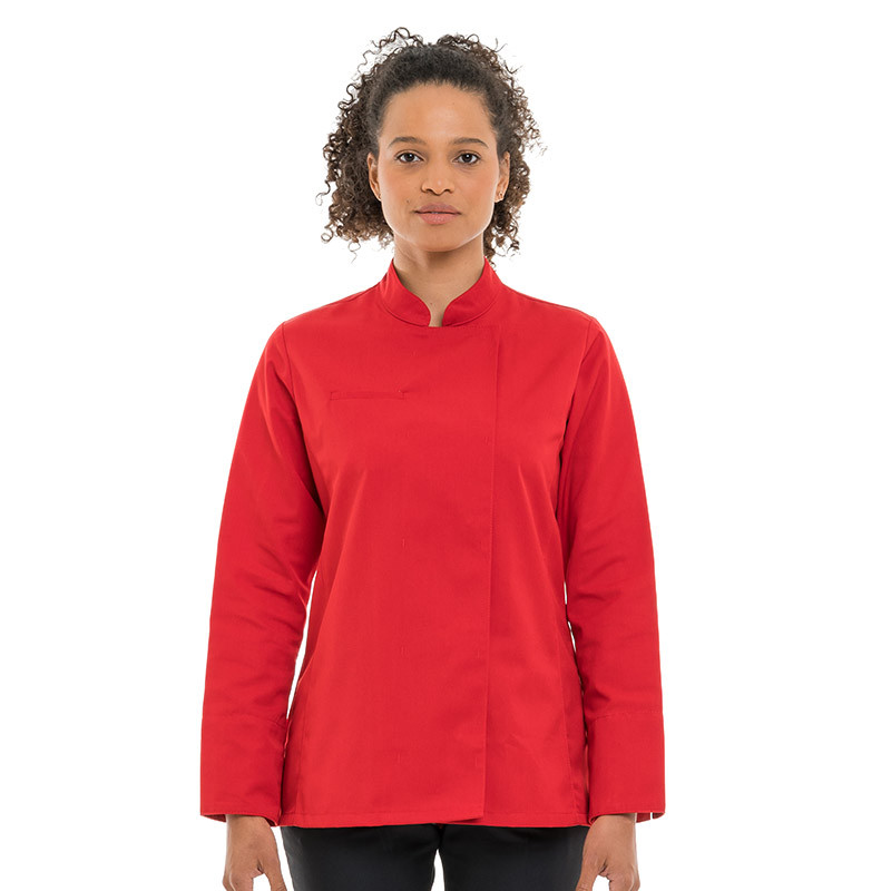 Veste de Cuisine Femme Rouge à Manches Longues Californie - MANELLI