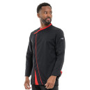 Veste de Cuisine Homme Mint Manches Longues Noir Rouge - LAFONT