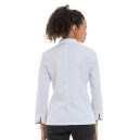 Veste de Cuisine Femme Blanche Liseré Bleu Marine - MANELLI