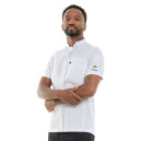 Veste de Cuisine Homme Manches Courtes Blanc et Noir Crush - MOLINEL