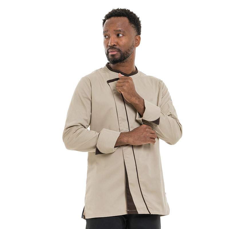Veste de Cuisine Homme Mint Manches Longues Beige - LAFONT