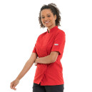 Veste de Bouchère Femme Manches Courtes Rouge - MANELLI - 2