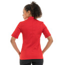 Veste de Bouchère Femme Manches Courtes Rouge - MANELLI - 3