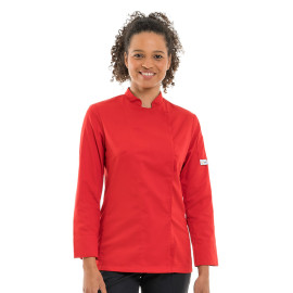 Veste de Bouchère Femme Manches Longues Rouge - MANELLI