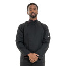 Veste de Cuisine Noire Liseré Bordeaux - MANELLI