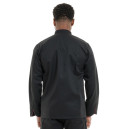 Veste de Cuisine Noire Liseré Bordeaux - MANELLI