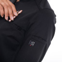 détail veste de cuisine femme noir