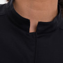 détail veste de cuisine femme noir