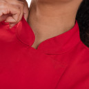 Détail de la veste de cuisine Californie Rouge et de sa poche poitrine
