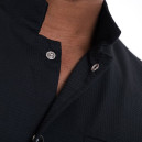 Veste de Cuisine Homme Gaufrée Paris Manches Courtes Noire - MANELLI - 10