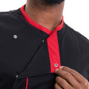 Veste de Cuisine Homme Mint Manches Longues Noir Liseré Rouge - LAFONT CUISINE - 19